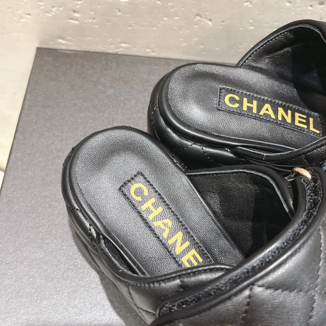 👟👟Ex-factory price 520👟👟 (top version) CHANEL Chanel C Jia Xiaoxiang 24ss new wedge heel open toe high heel sandals Top counter quality, don’t be super stunning the moment you put it on your feet🔥All materials are customized according to the original version! Upper: imported cowhide, lining: imported sheepskin, feet: sheepskin, sole: original outsole, size: 34-41